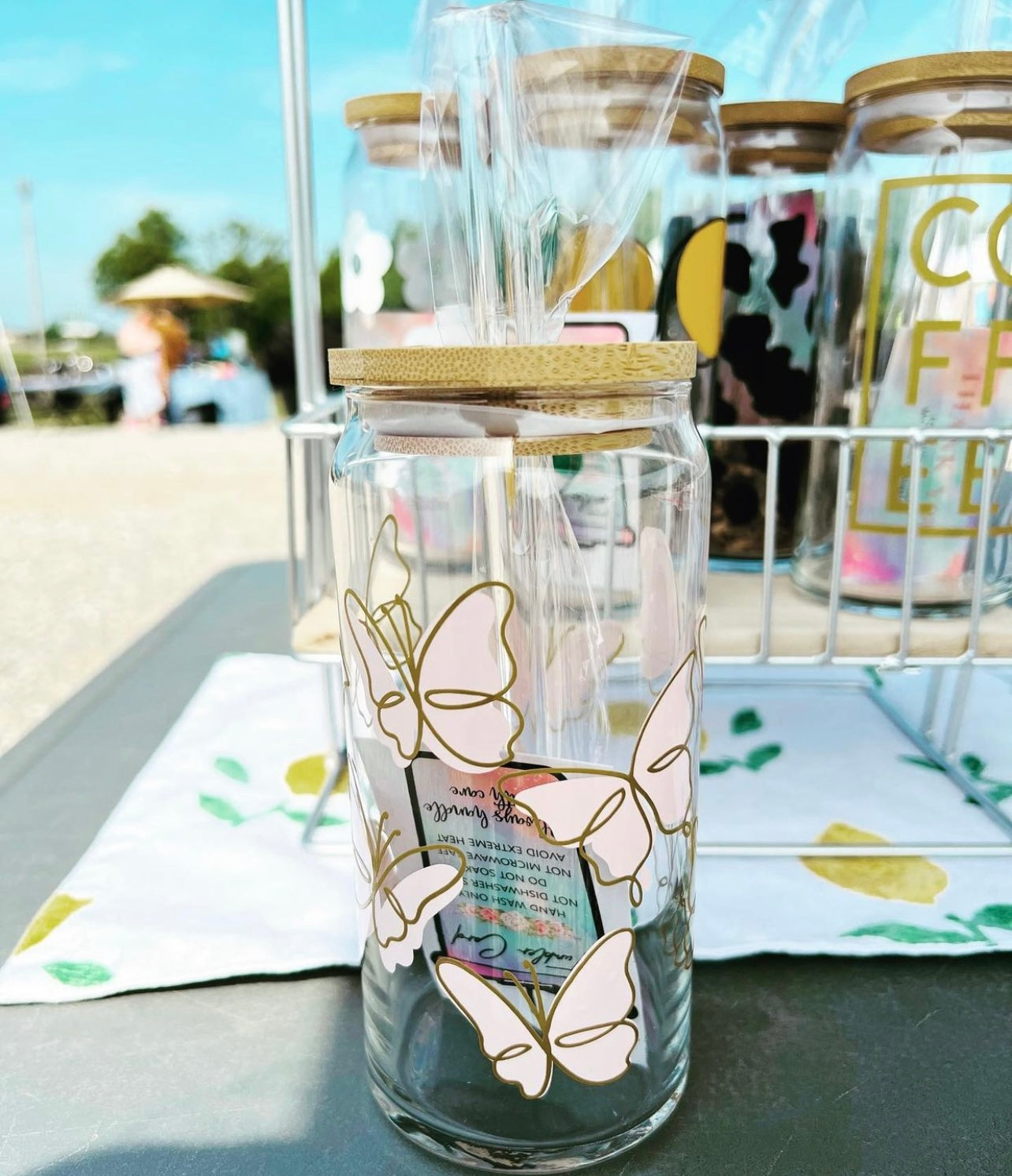 Butterfly Coffee Glass Can