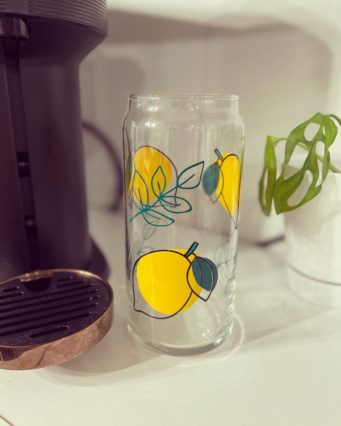 Lemon Coffee Glass Can