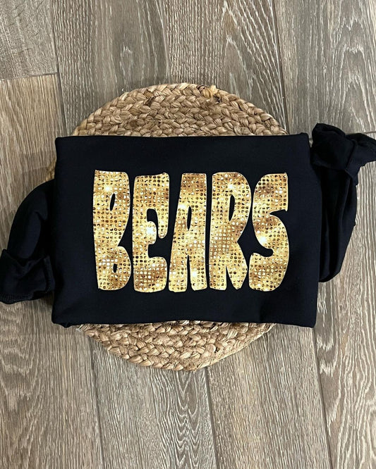 Bears Gold Bling Script Sweater